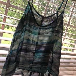 Sheer blue spaghetti strap top